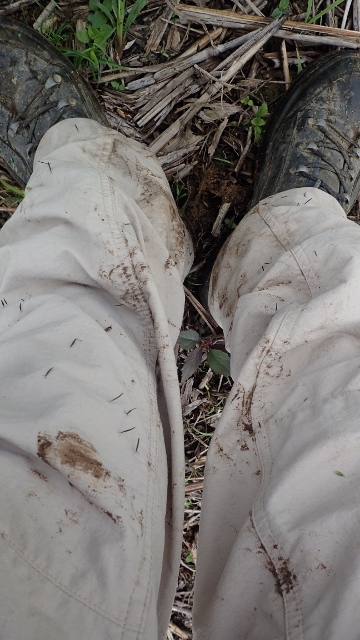 nach 5 Minuten Steilhang sehen meine Hosen so aus